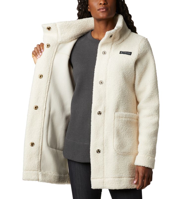 Long fleece 2025 coat women's outerwear