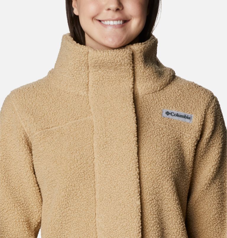 Thumbnail: Women's Panorama Long Fleece Coat, Color: Beach, image 4