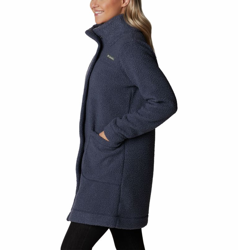 Women's Panorama Long Fleece Coat, Color: Nocturnal, image 3