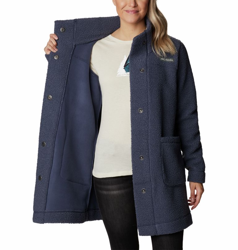 Thumbnail: Women's Panorama Long Fleece Coat, Color: Nocturnal, image 5