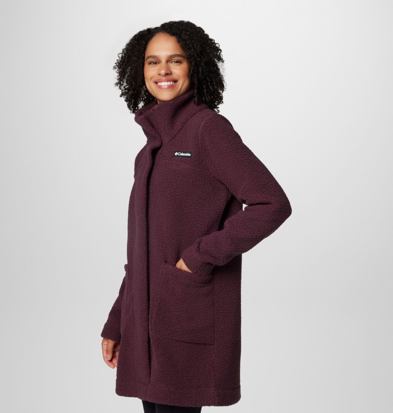 Women's Panorama Long Sherpa Fleece Jacket, Color: Moonvista, image 4