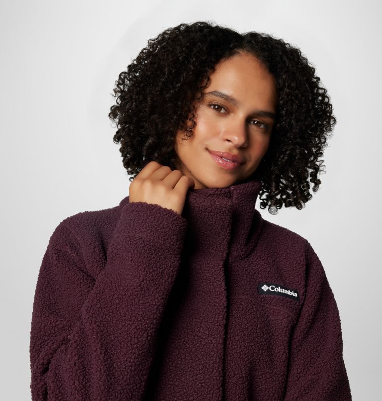 Women's Panorama Long Sherpa Fleece Jacket, Color: Moonvista, image 5