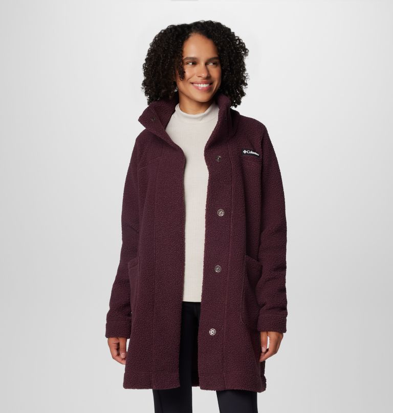 Women's Panorama Long Sherpa Fleece Jacket, Color: Moonvista, image 6