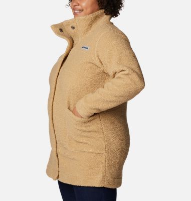 plus size long sherpa coat