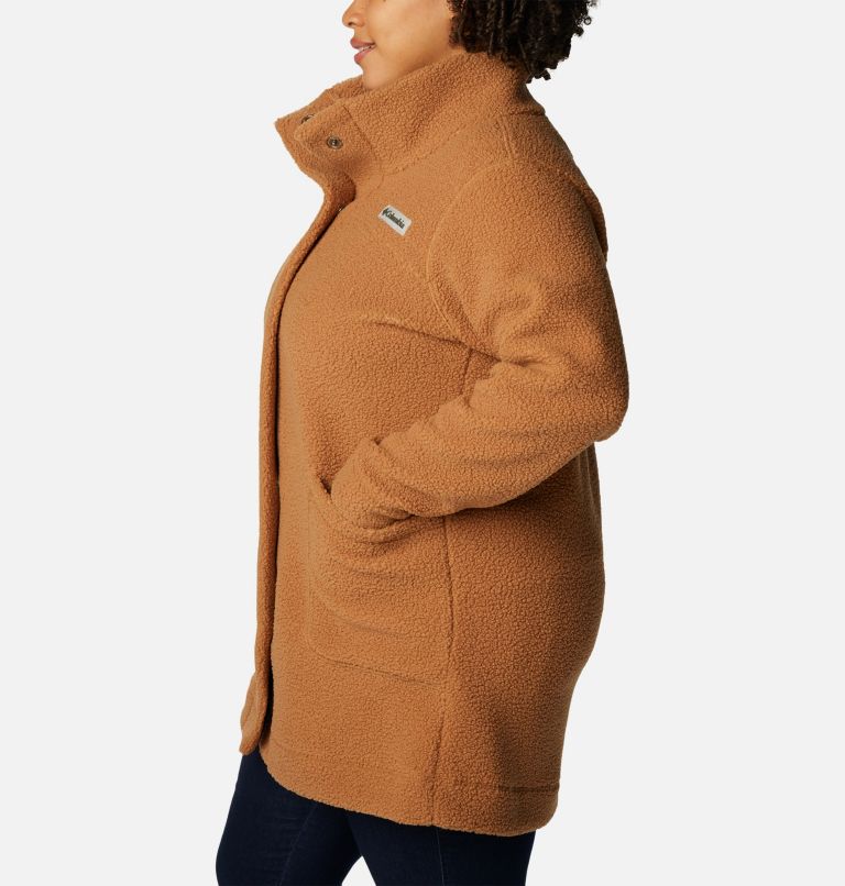 Thumbnail: Women's Panorama Long Jacket - Plus Size, Color: Camel Brown, image 3