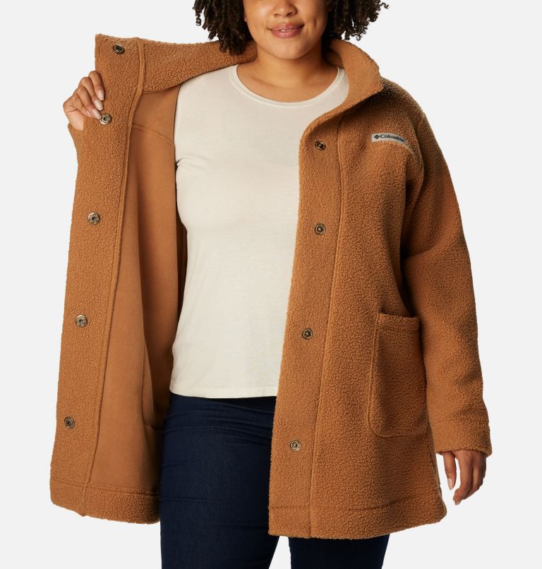 Women's Panorama Long Jacket - Plus Size, Color: Camel Brown, image 5