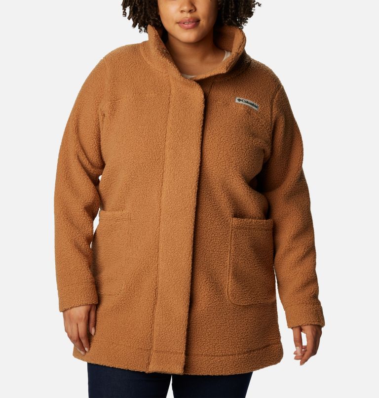 Women's Panorama Long Jacket - Plus Size, Color: Camel Brown, image 1