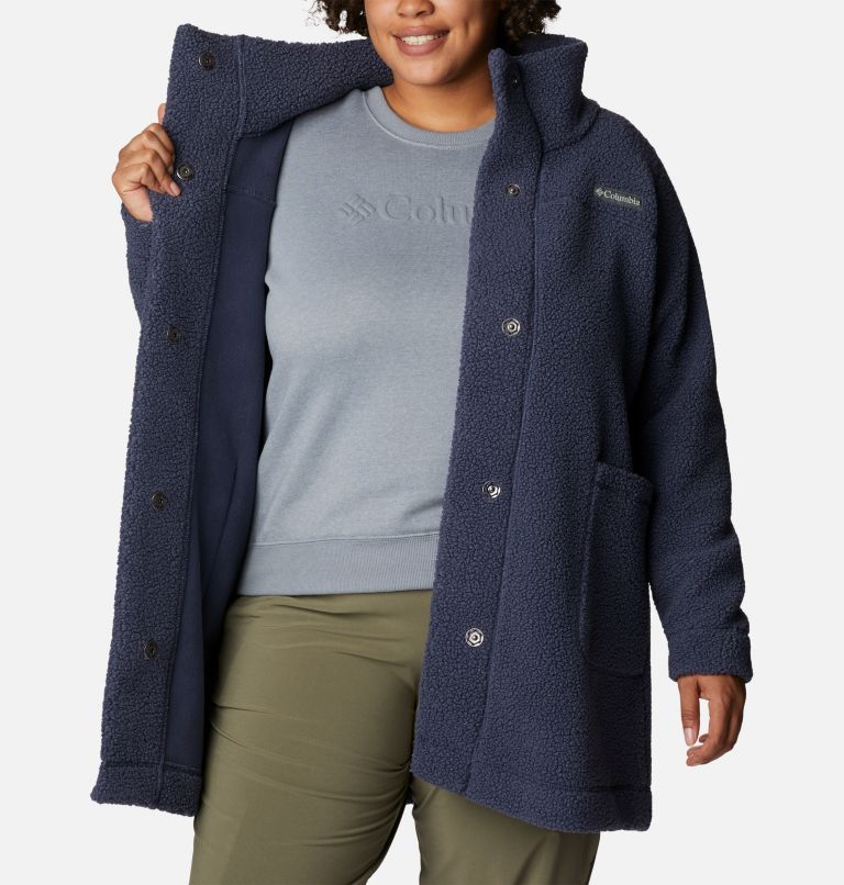 Thumbnail: Women's Panorama Long Jacket - Plus Size, Color: Nocturnal, image 5