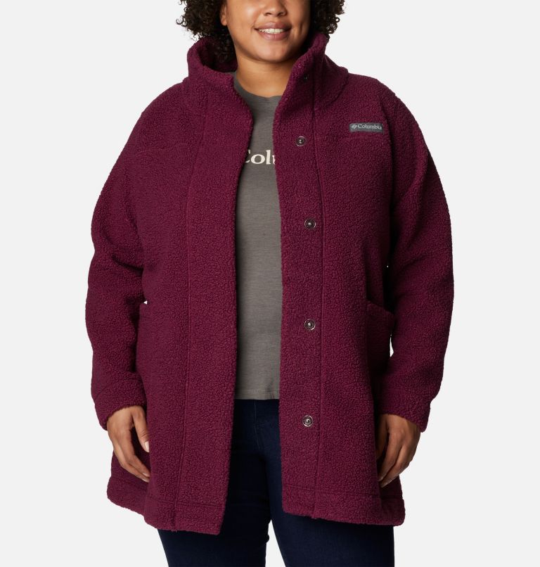 Thumbnail: Women's Panorama Long Jacket - Plus Size, Color: Marionberry, image 6