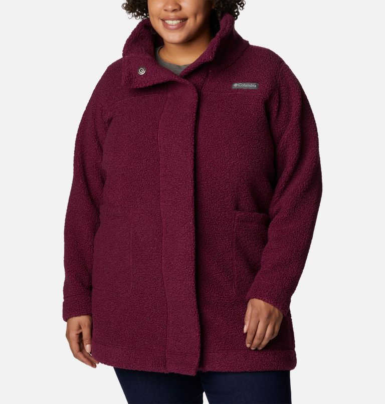 Thumbnail: Women's Panorama Long Jacket - Plus Size, Color: Marionberry, image 1