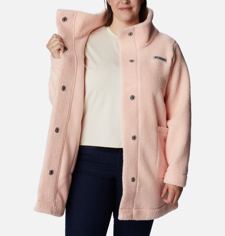 Thumbnail: Women's Panorama Long Jacket - Plus Size, Color: Peach Blossom, image 5