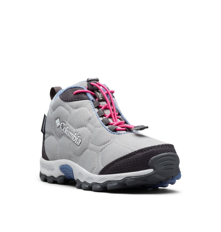 Big Kids' Firecamp Mid Waterproof Shoe, Color: Monument, Bluebell, image 2