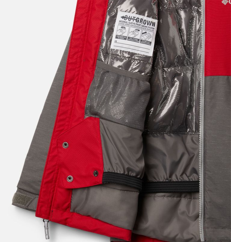 Thumbnail: Boys' Alpine Action II Jacket, Color: City Grey Heather, Mtn Red, image 3