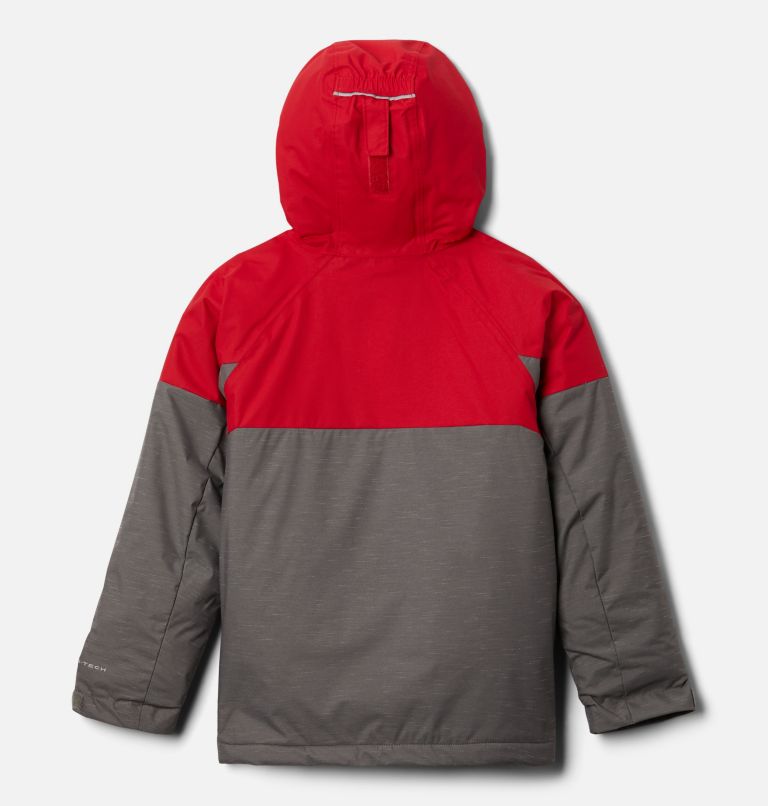 Boys' Alpine Action II Jacket, Color: City Grey Heather, Mtn Red