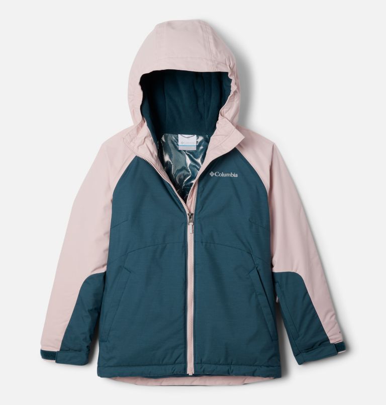 Girls' Alpine Action II Jacket, Color: Night Wave Heather, Dusty Pink, image 1