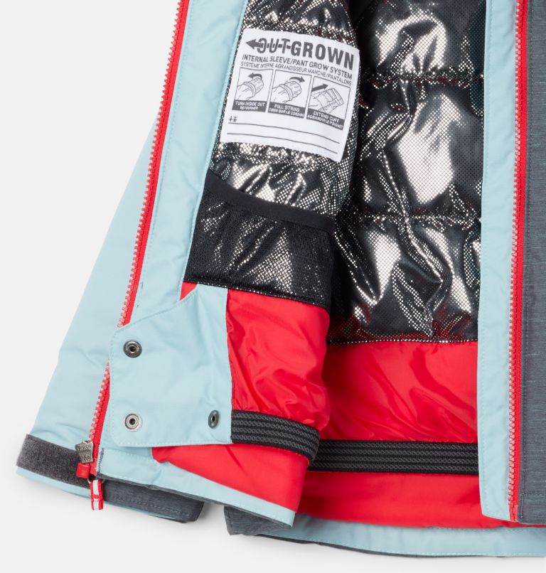 Girls' Toddler Alpine Action II Jacket, Color: Shark Heather, Aqua Haze, image 3