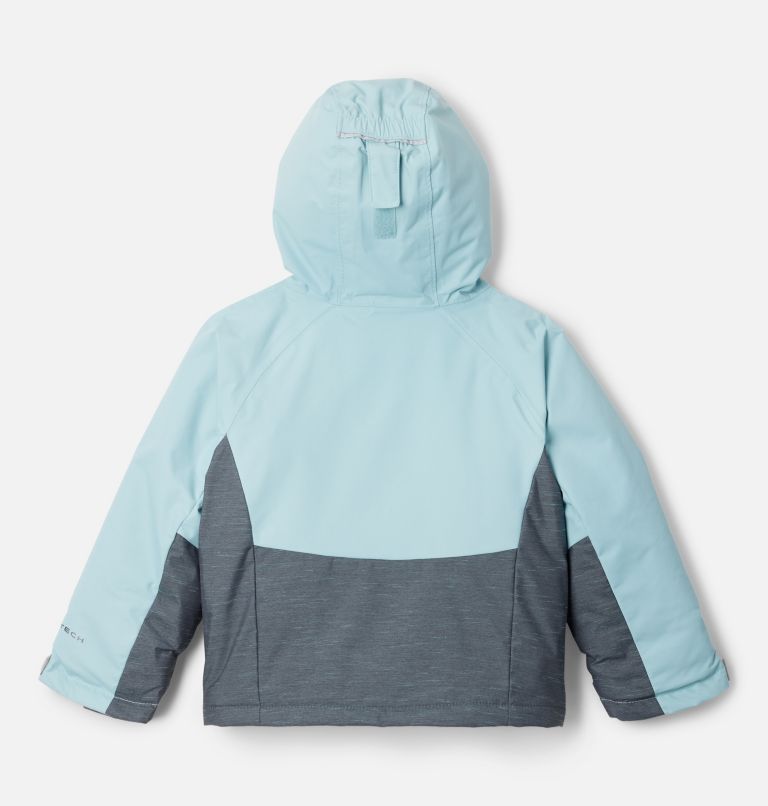 Girls' Toddler Alpine Action II Jacket, Color: Shark Heather, Aqua Haze, image 2
