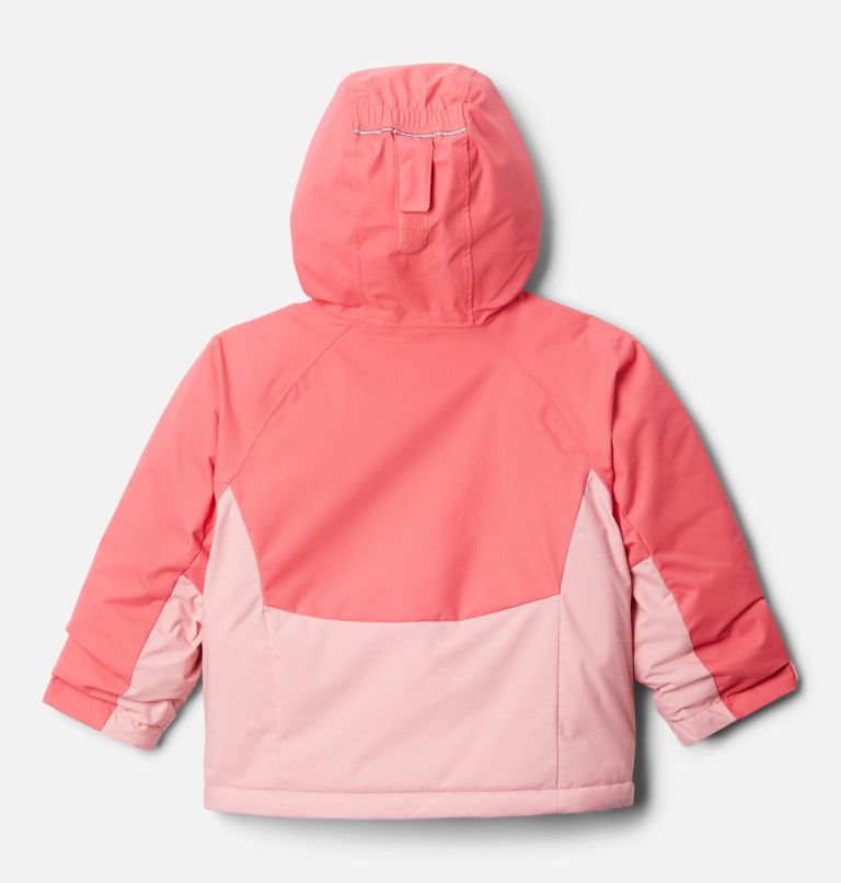 Thumbnail: Girls' Toddler Alpine Action II Jacket, Color: Pink Orchid Heather, Bright Geranium, image 2