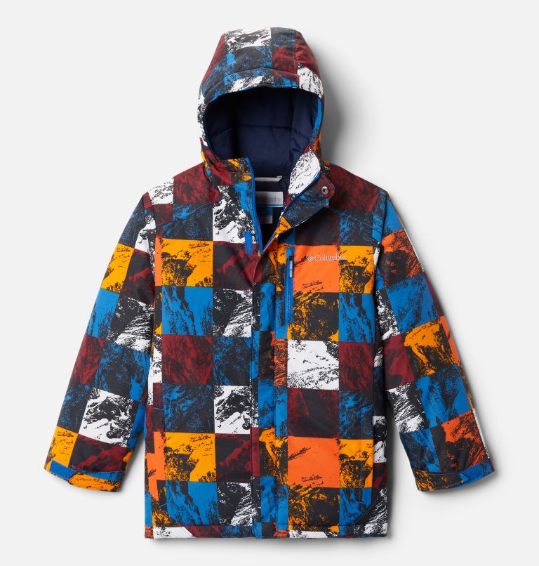 Boys' Alpine Free Fall II Jacket, Color: Bright Indigo Smorgas Berg, image 1