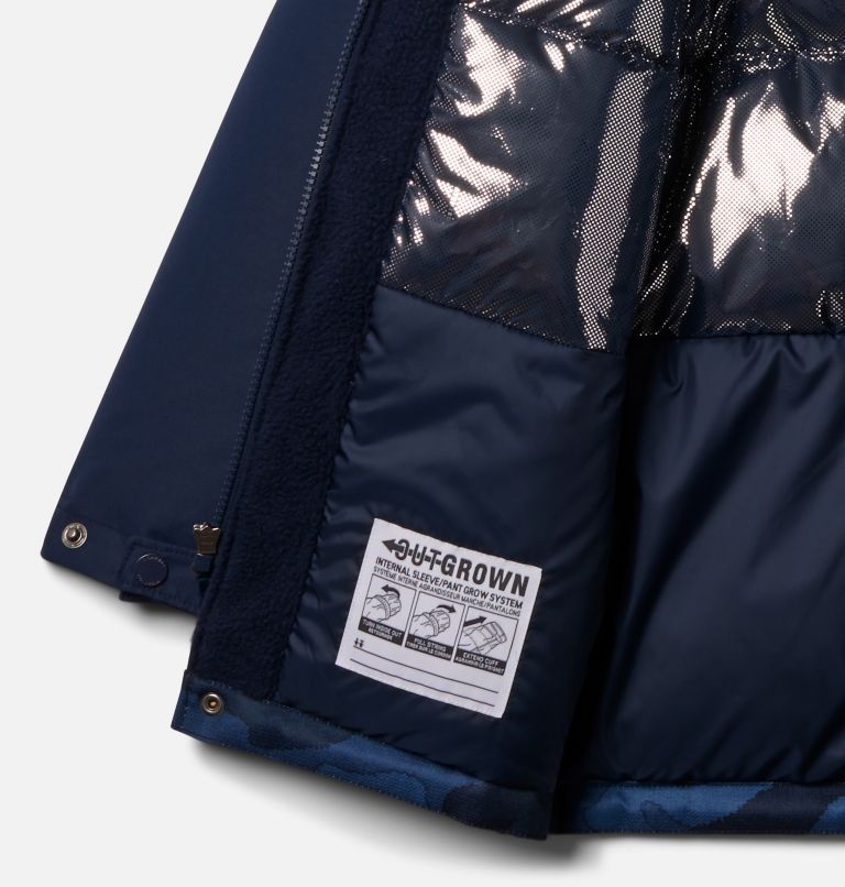 Boys' Boundary Bay Down Parka, Color: Coll Navy Trad Camo Print, image 3