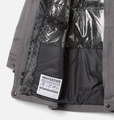 Girls' Boundary Bay Down Parka, Color: City Grey, image 3