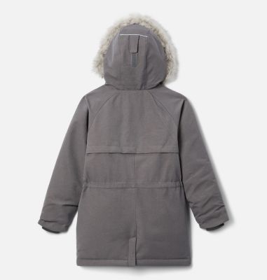 Girls' Boundary Bay Down Parka, Color: City Grey, image 2
