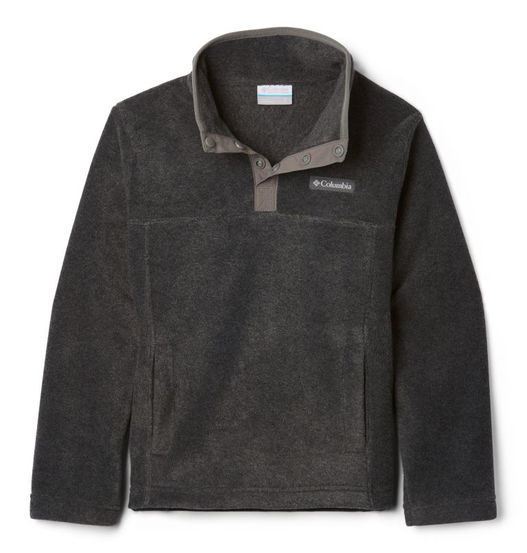 Thumbnail: Kids' Steens Mountain 1/4 Snap Fleece Pull-Over, Color: Charcoal Heather, image 1
