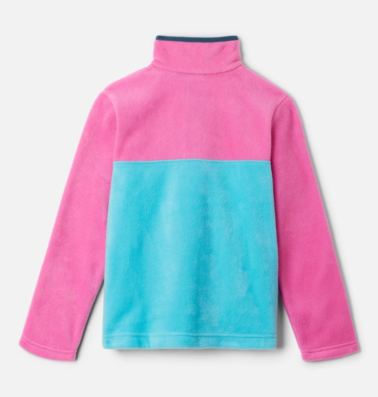 Girls' Steens Mountain Quarter Snap Fleece Pull-Over, Color: Geyser, Pink Ice, image 2