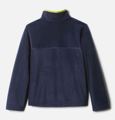 Youth Steens Mtn&trade; Fleece Pull-over Steens Mtn&trade; 1/4 Snap Fleece Pull-over | 466 | XS, Collegiate Navy, Bright Chartreuse, back