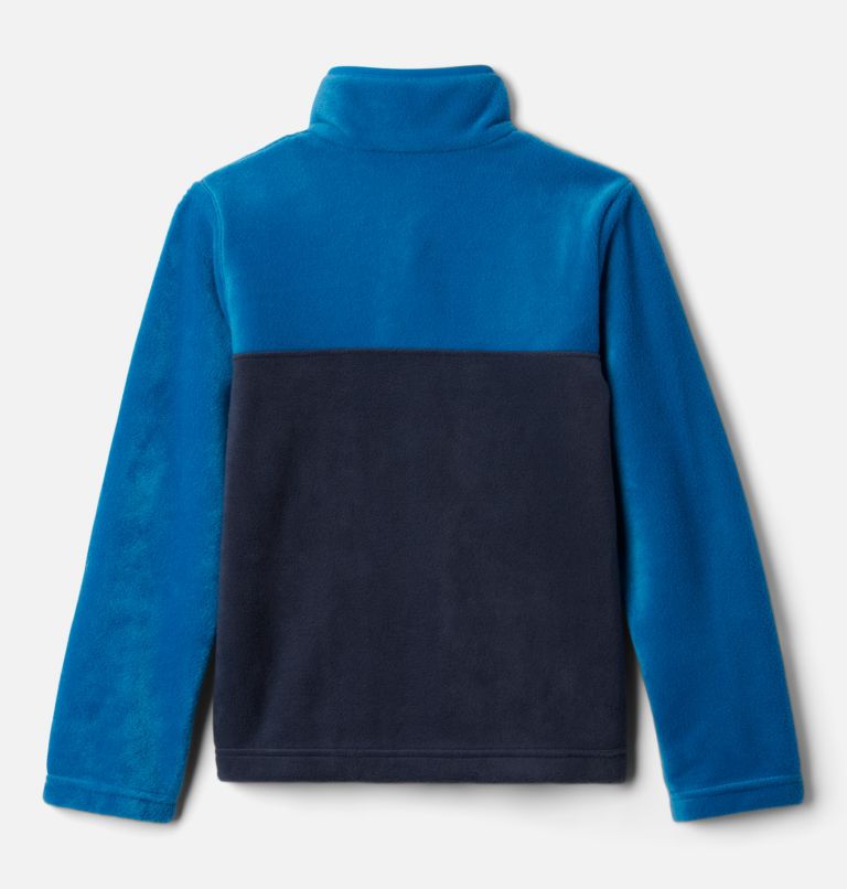 Kids' Steens Mountain Quarter Snap Fleece Pullover, Color: Collegiate Navy, Bright Indigo, image 2