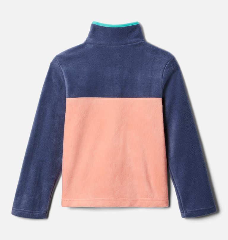 Kids' Steens Mountain 1/4 Snap Fleece Pull-Over, Color: Coral Reef, Nocturnal