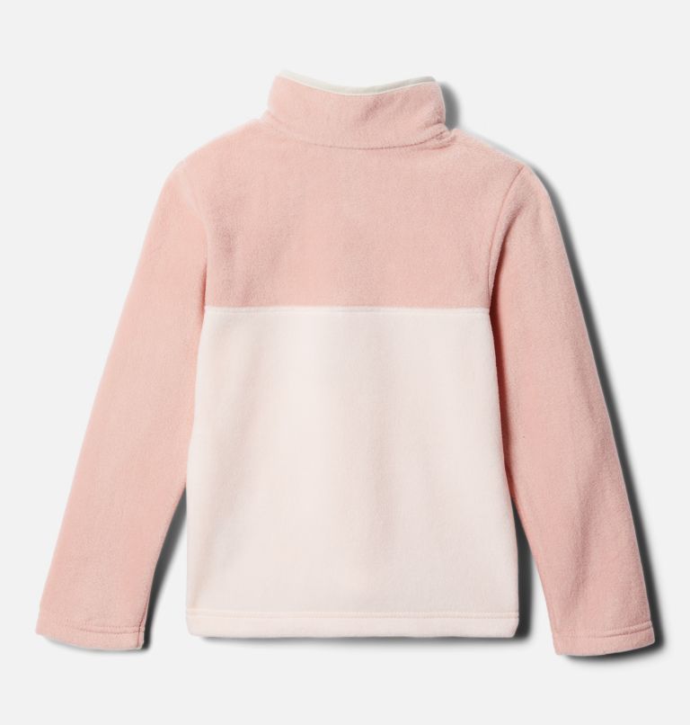 Thumbnail: Girls' Steens Mountain Quarter Snap Fleece Pullover, Color: Peach Quartz, Faux Pink, image 2
