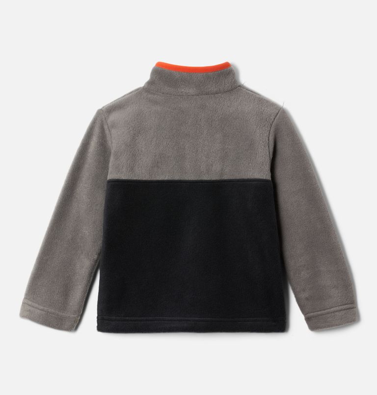 Thumbnail: Toddler Steens Mtn Quarter Snap Fleece Pullover, Color: Black, City Grey, image 2