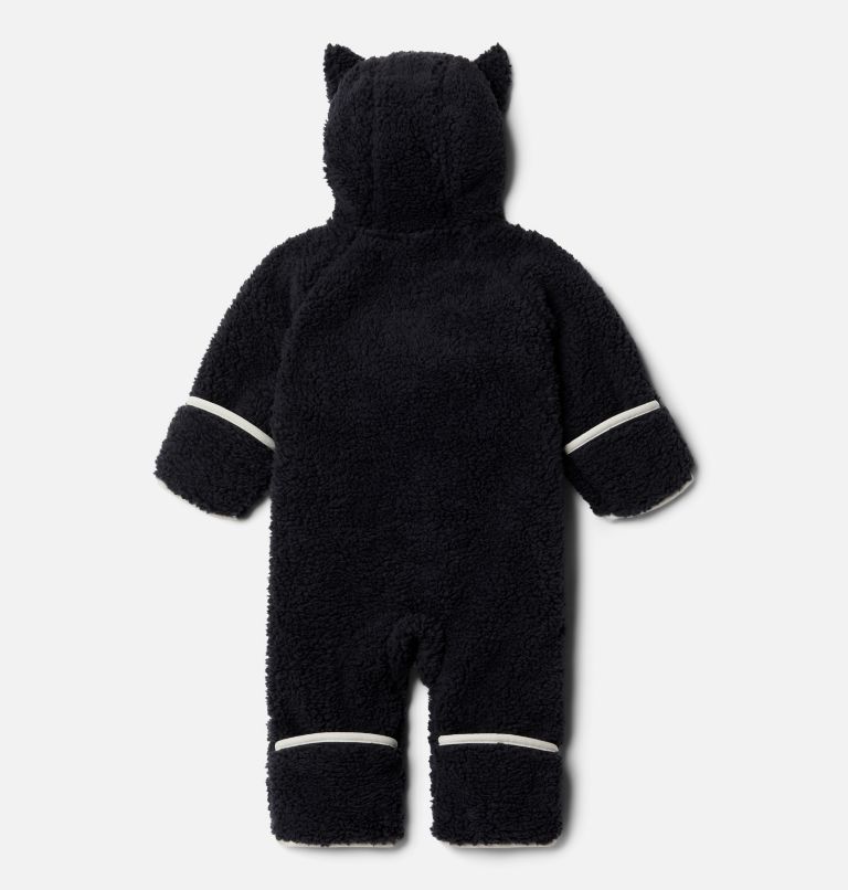 Thumbnail: Infant Foxy Baby Sherpa Bunting, Color: Black, Chalk, image 2