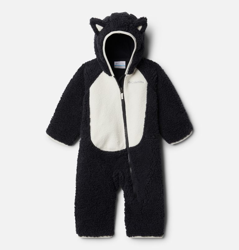 Thumbnail: Infant Foxy Baby Sherpa Bunting, Color: Black, Chalk, image 1