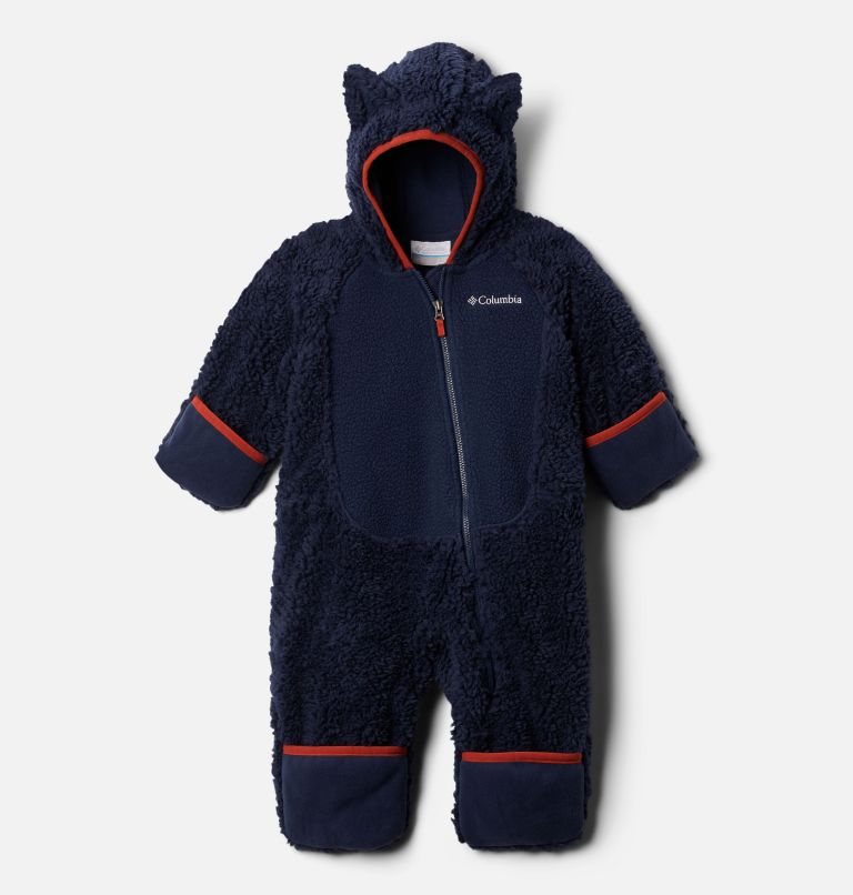 Thumbnail: Infant Foxy Baby Sherpa Bunting, Color: Collegiate Navy, image 3