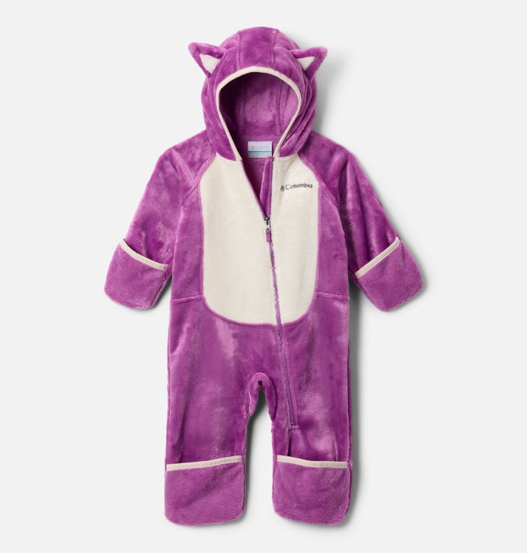 Infant Foxy Baby Sherpa Bunting, Color: Razzle, Chalk, image 3