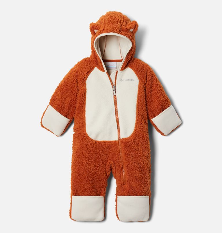 Infant Foxy Baby Sherpa Bunting, Color: Warm Copper, Chalk, image 3