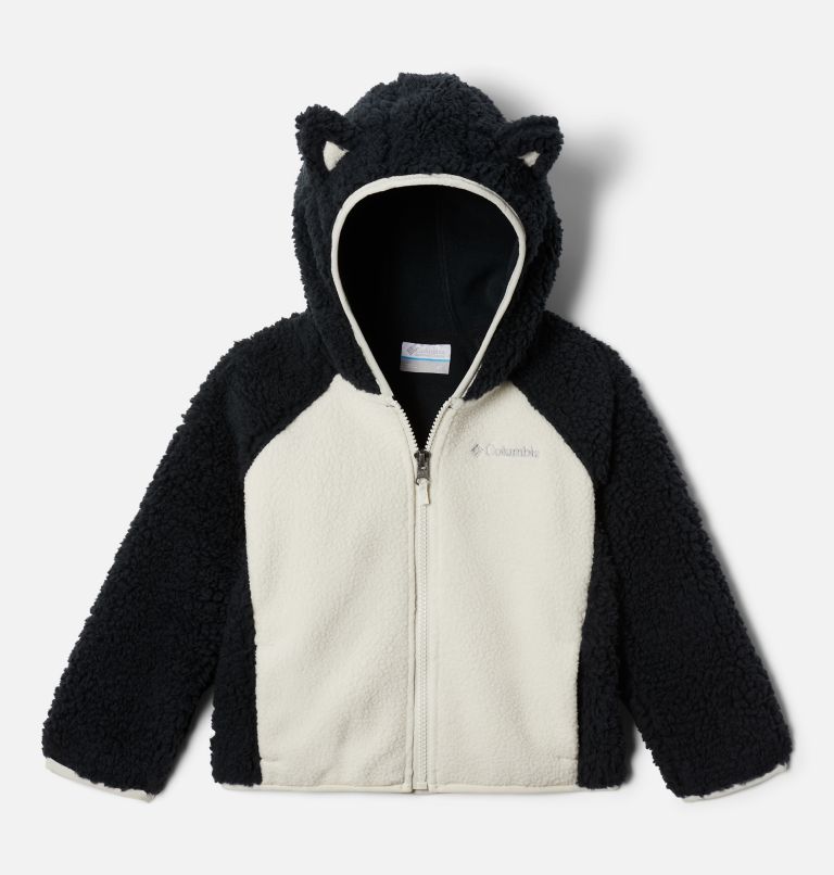Thumbnail: Toddler Foxy Baby Sherpa Jacket, Color: Black, Chalk, image 1