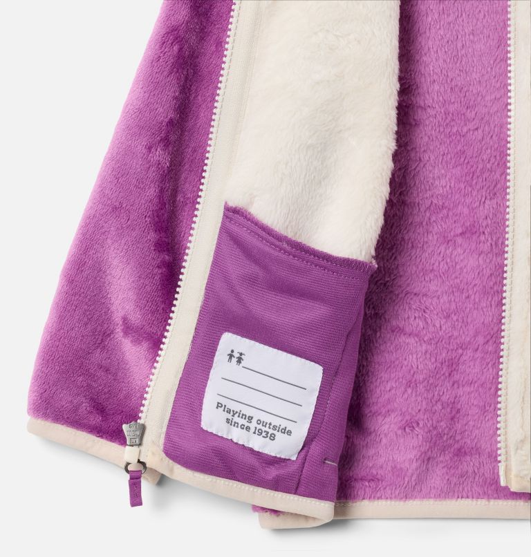 Toddler Foxy Baby Sherpa Jacket, Color: Razzle, Chalk, image 3