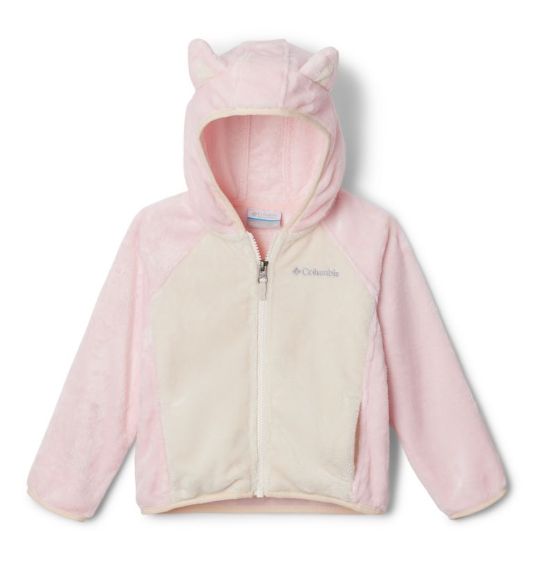 Toddler Foxy Baby Sherpa Jacket, Color: Satin Pink, Chalk, image 1