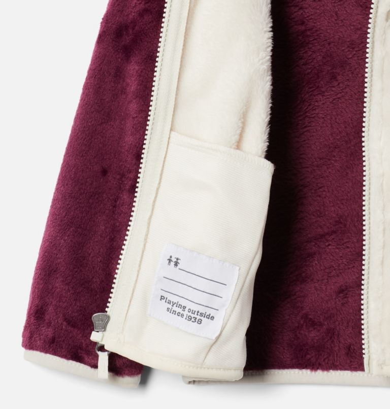 Thumbnail: Toddler Foxy Baby Sherpa Jacket, Color: Marionberry, Chalk, image 3