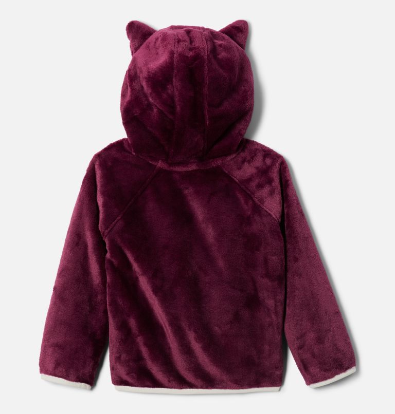 Toddler Foxy Baby Sherpa Jacket, Color: Marionberry, Chalk, image 2