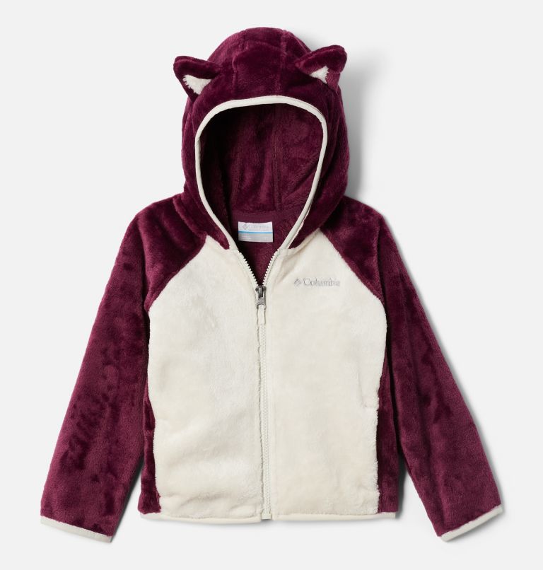Thumbnail: Toddler Foxy Baby Sherpa Jacket, Color: Marionberry, Chalk, image 1