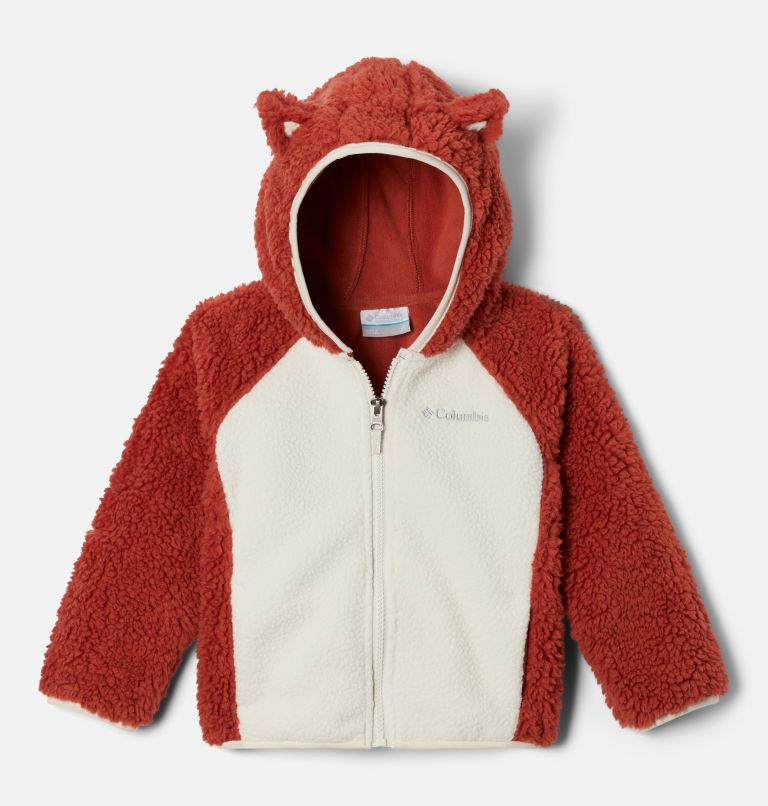 Chandail en laine polaire à fermeture éclair en Sherpa Foxy Baby pour tout-petit, Color: Warp Red, Chalk, image 1