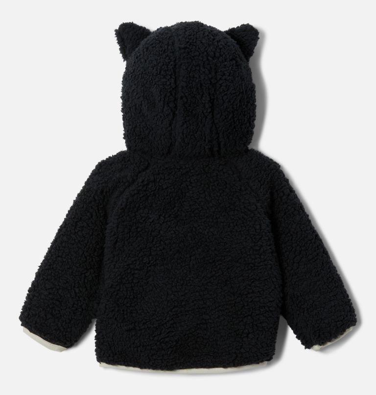Thumbnail: Infant Foxy Baby Sherpa Jacket, Color: Black, Chalk, image 2