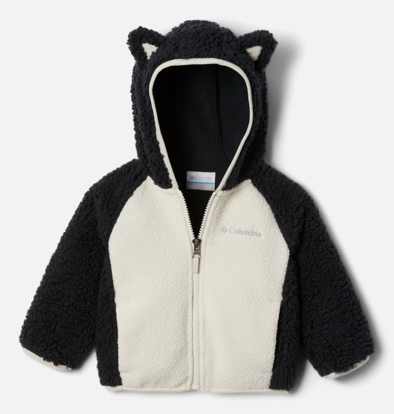 Infant Foxy Baby Sherpa Jacket, Color: Black, Chalk, image 1