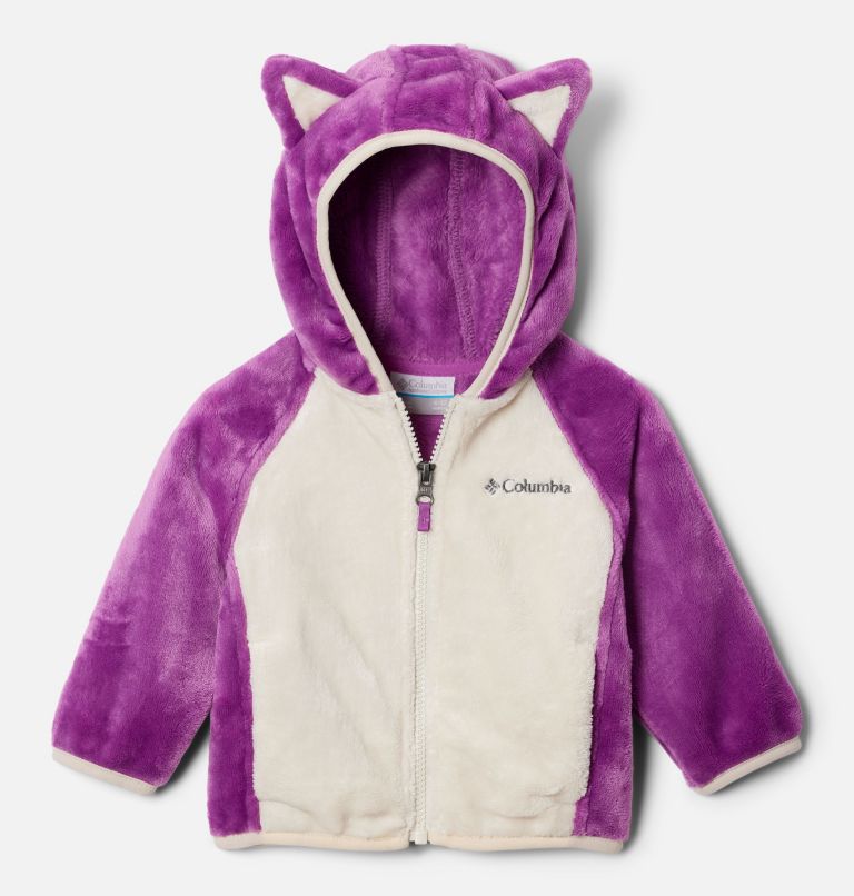 Infant Foxy Baby Sherpa Jacket, Color: Razzle, Chalk, image 1