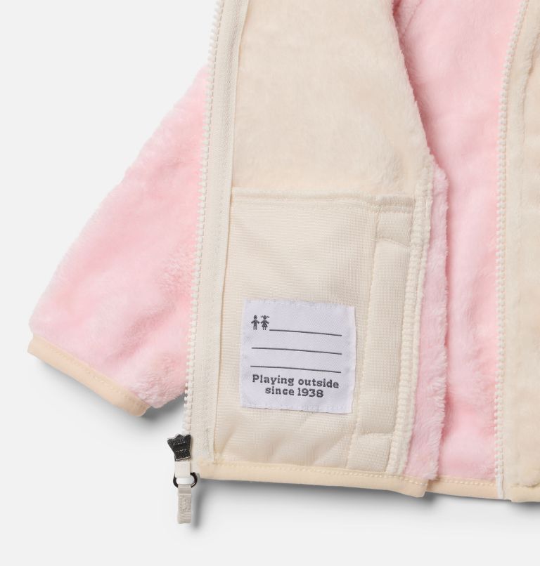 Infant Foxy Baby Sherpa Jacket, Color: Satin Pink, Chalk, image 3