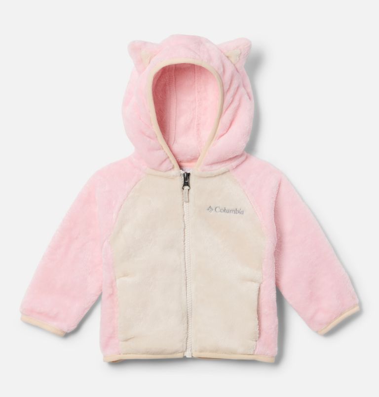 Infant Foxy Baby Sherpa Jacket, Color: Satin Pink, Chalk, image 1